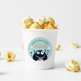 Minze | Kleines Monster Personalisierter Kindergeb Runder Aufkleber