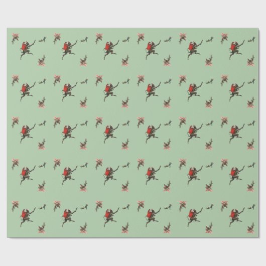 Minze Krampus Wrapping Paper Geschenkpapier (Flach)