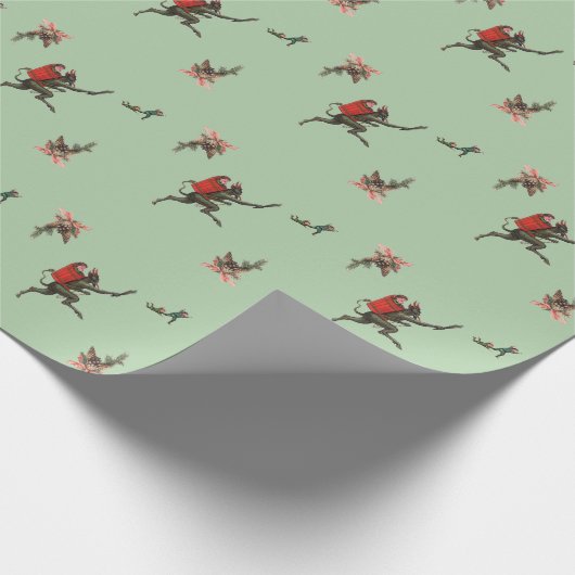 Minze Krampus Wrapping Paper Geschenkpapier (Ecke)