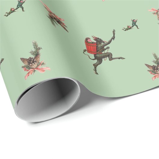 Minze Krampus Wrapping Paper Geschenkpapier (Rolleneckpunkt)