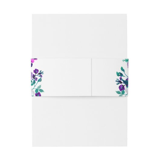 Minze & Lila Aquarellfarben Einladung zur Hochzeit Einladungsbanderole (Rückseitenbeispiel)