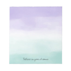 Minze Lila Aquarellfarben-Gefärbte Krawatte Notizblock