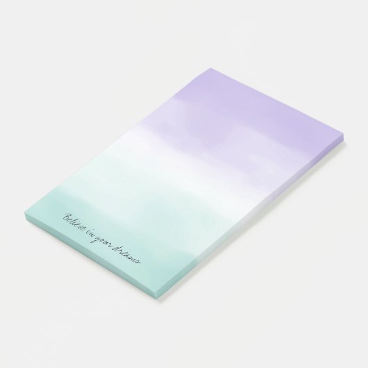 Minze Lila Aquarellfarben-Gefärbte Krawatte Post-it Klebezettel (angewinkelt)