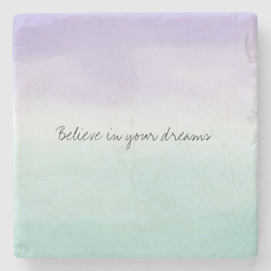 Minze Lila Aquarellfarben-Gefärbte Krawatte Steinuntersetzer (Vorderseite)