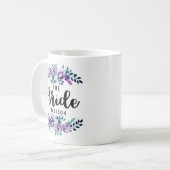 Minze & Lila Blumenkranz Hochzeitsbrille Kaffeetasse (Vorderseite Links)