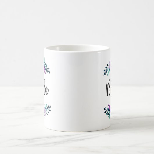 Minze & Lila Blumenkranz Hochzeitsbrille Kaffeetasse (Mittel)
