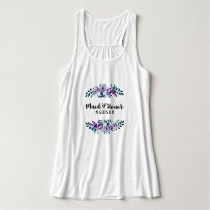 Minze & Lila Blumenkranz Hochzeitsstimmung Trauzeu Tank Top