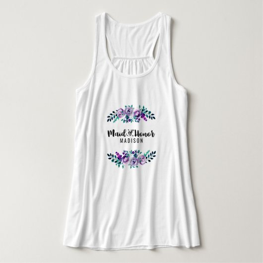Minze & Lila Blumenkranz Hochzeitsstimmung Trauzeu Tank Top (Design Vorderseite)