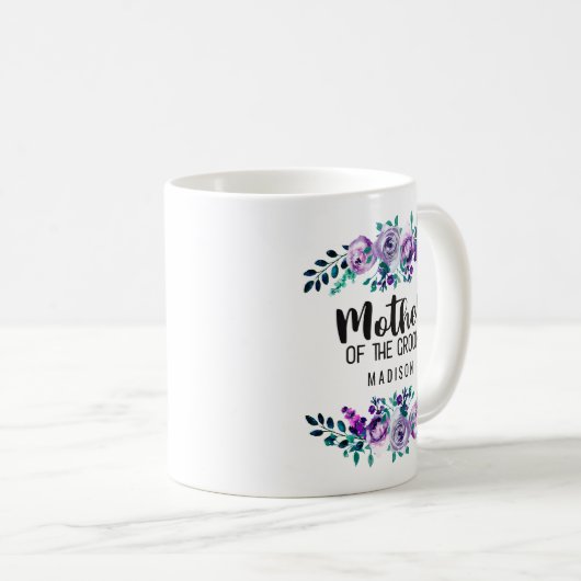 Minze & Lila Blumenmutter am Boden Kaffeetasse (VorderseiteRechts)