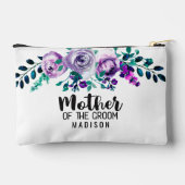 Minze & Lila Blumenmutter am Boden Zubehörtasche (Rückseite)