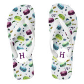 Minze & Lila Macaroons & Berries Muster Badesandalen (Fußbett)