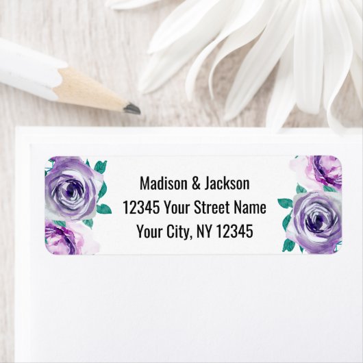 Minze & Lila Rose Hochzeit Rücksendeadresse (Insitu)