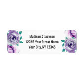 Minze & Lila Rose Hochzeit Rücksendeadresse (Vorne)