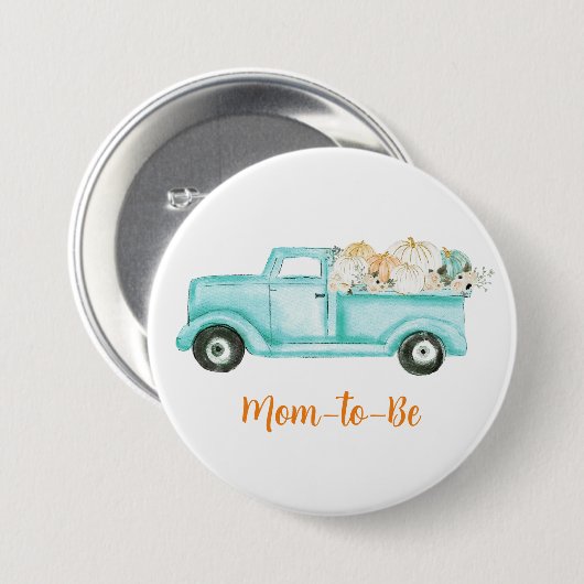 Minze Little Pumpkin Baby Dusche Mama zu sein Button (Vorne & Hinten)