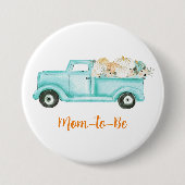 Minze Little Pumpkin Baby Dusche Mama zu sein Button (Vorderseite)