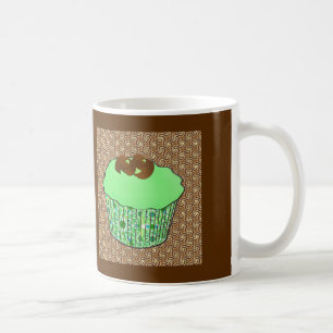 Minze Mattierte Schokolade Kuchen, Fraktal Hinterg Kaffeetasse