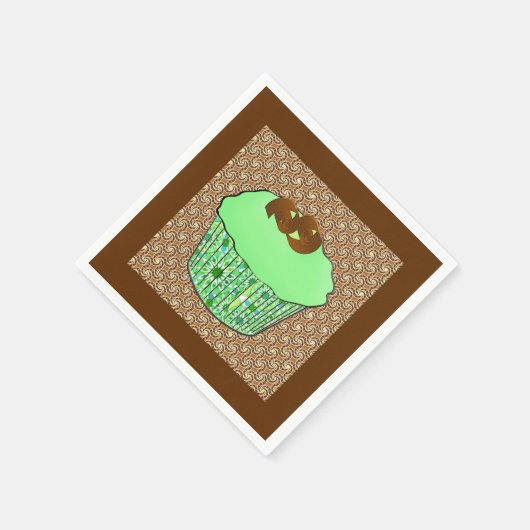 Minze Mattierte Schokolade Kuchen, Fraktal Hinterg Serviette (Ecke)