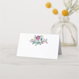 Minze & Mauve florale Aquarell Platzkarte