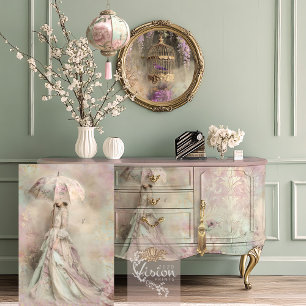 Minze Mauve Romance, Hummingbird Lady & Parasol Seidenpapier