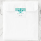 Minze Minze grüne Solid Farbe Quadratischer Aufkleber (Tasche)
