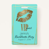 Minze mit Gold Lip Print Junggeselinnen-Abschied A Ausweis (Rückseite)