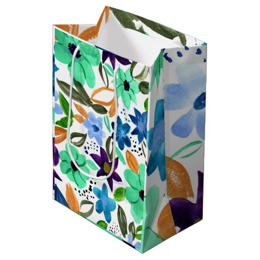 Minze mittlere Geschenktasche Mittlere Geschenktüte (Vorderseite Schrägansicht)