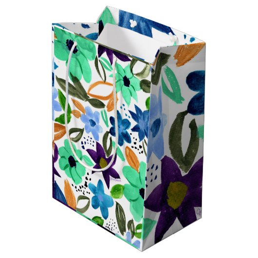 Minze mittlere Geschenktasche Mittlere Geschenktüte (Rückseite Schrägansicht)