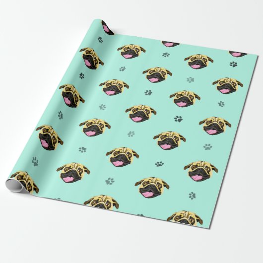 Minze Mops Wrapping Paper Geschenkpapier (Ungerollt)