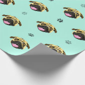 Minze Mops Wrapping Paper Geschenkpapier (Ecke)