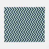 Minze, Navy Blue Large Zickzack ZigZag Muster Fleecedecke (Vorderseite (Horizontal))