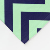 Minze, Navy Blue Large Zickzack ZigZag Muster Fleecedecke (Ecke)