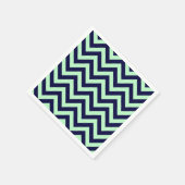 Minze, Navy Blue Large Zickzack ZigZag Muster Serviette (Ecke)