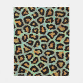 Minze necken mich aquamarine Leoparddruck-Artdecke Fleecedecke (Vorderseite)