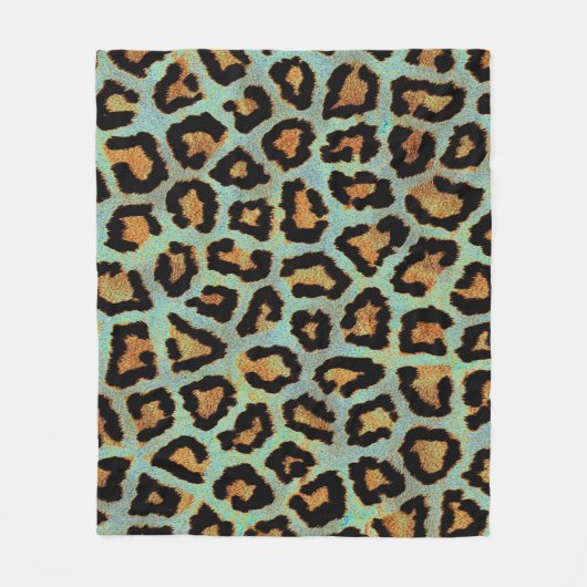 Minze necken mich aquamarine Leoparddruck-Artdecke Fleecedecke (Vorderseite)