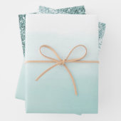 Minze Ombre Glitzer Geschenkpapier Set (Beispiel)