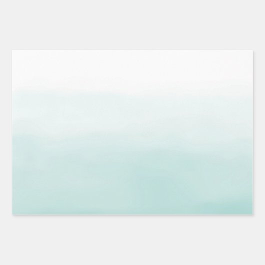 Minze Ombre Glitzer Geschenkpapier Set (Vorderseite)