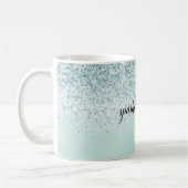 Minze Ombre Glitzer personalisiert Kaffeetasse (Links)