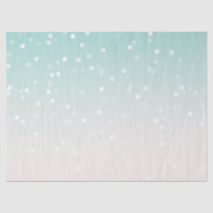 Minze Ombre White Bokeh Confetti Seidenpapier