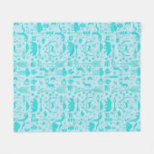 Minze Owl Bear Deer Fox Woodland Kreaturenmuster Fleecedecke (Vorderseite (Horizontal))