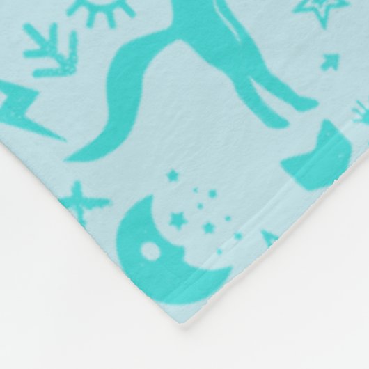 Minze Owl Bear Deer Fox Woodland Kreaturenmuster Fleecedecke (Ecke)