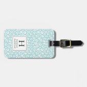 Minze | Pastell Leopard Print Monogram Gepäckanhänger (Vorderseite horizontal)