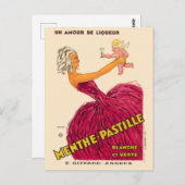 Minze Pastille France Vintage Poster 1931 Postkarte (Vorne/Hinten)