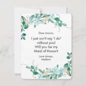 Minze & Peach Floral werden Sie meine Trauzeugin s Einladung (Rückseite)