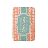 Minze Personalisiert Name Orange Owls Badematte (Vorderseite Vertikal)