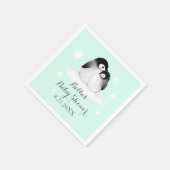 Minze Personalisiert Pinguin Paper Napkins Serviette (Ecke)