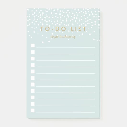 Minze | Personalisierte Confetti-Punkte Post-it Klebezettel (Vorderseite)