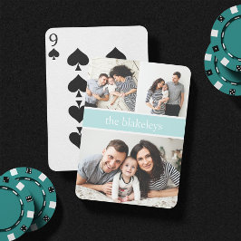 Minze | Personalisierter Familienname FotoCollage Spielkarten