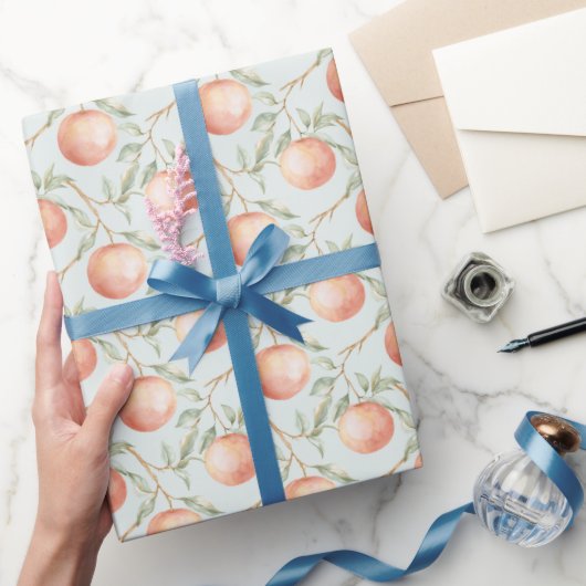 Minze Pfirsich Grapefruit Geburtstag Geschenkpapier (Schenken)
