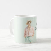 Minze Pfirsich Hallo Sonnenschein Mann  Kaffeetasse (Vorderseite Links)