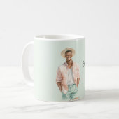 Minze Pfirsich Hallo Sonnenschein Schwarzer Mann  Kaffeetasse (Vorderseite Links)